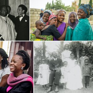 Sir Kashim Ibrahim, group of smiling women, Ukpabio of Adiabo and his family